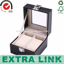 Impressão personalizada de luxo relógio de embalagem de jóias de papel duplo dois caixa de relógio de presente